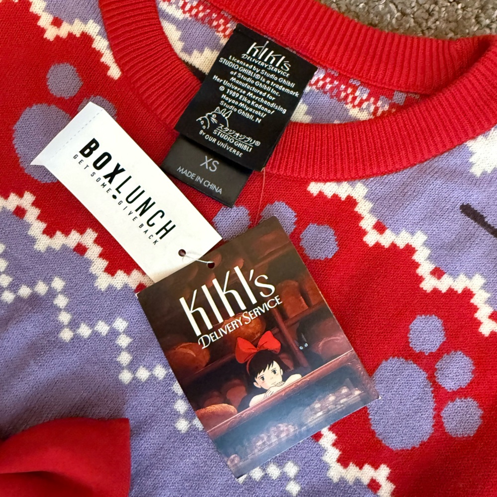 NWT Boxlunch Our Universe Studio Ghibli Kiki's Delivery Service Sweater XS - Picture 7 of 10